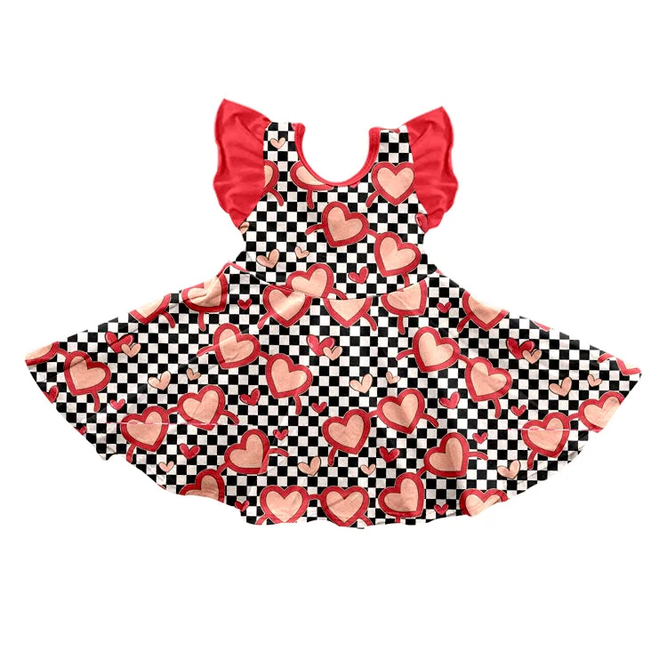 GSD0616 pre-order baby girl clothes girl heart valentine's day short sleeves dress