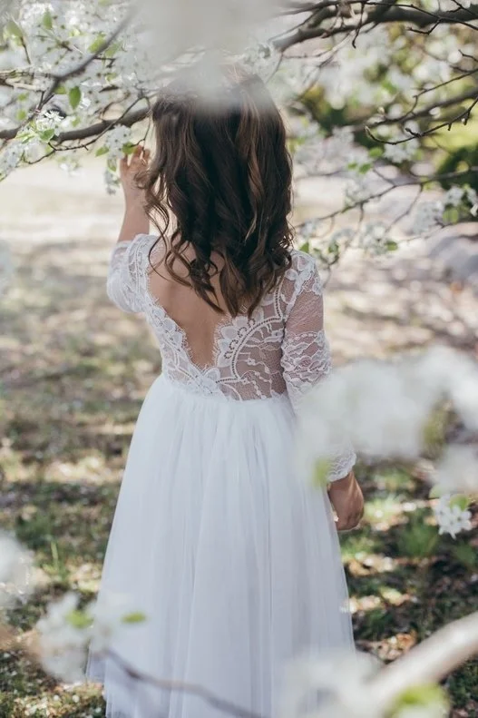 Juliette White Lace Girls Dress - Full Length