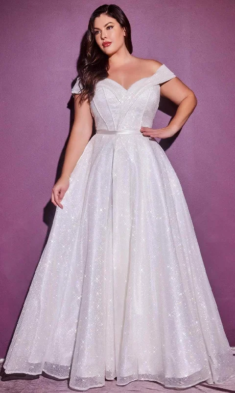 Ladivine Bridals - CD214W Glitter Off Shoulder A-Line Gown