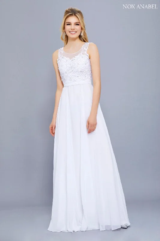 Long Sleeveless Formal Wedding Dress