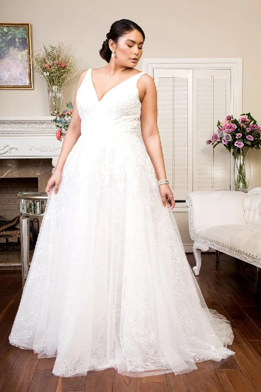 Long Ivory Plus Size Wedding Gown