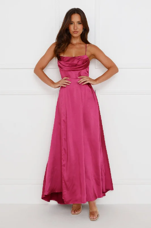 Matilda Satin Maxi Dress Purple