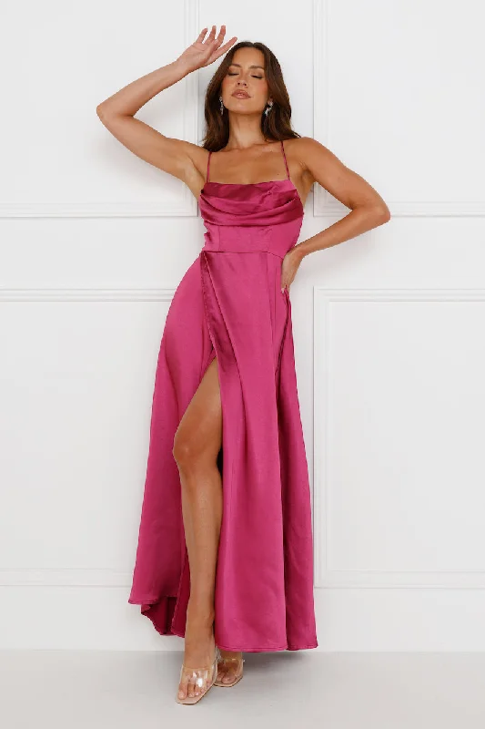 Matilda Satin Maxi Dress Purple