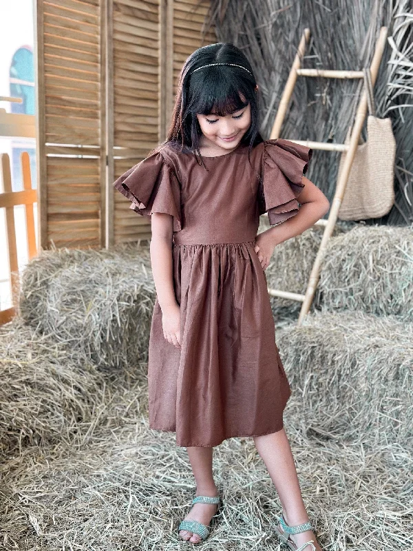 Mini Bronie Cotton Dress - Brown