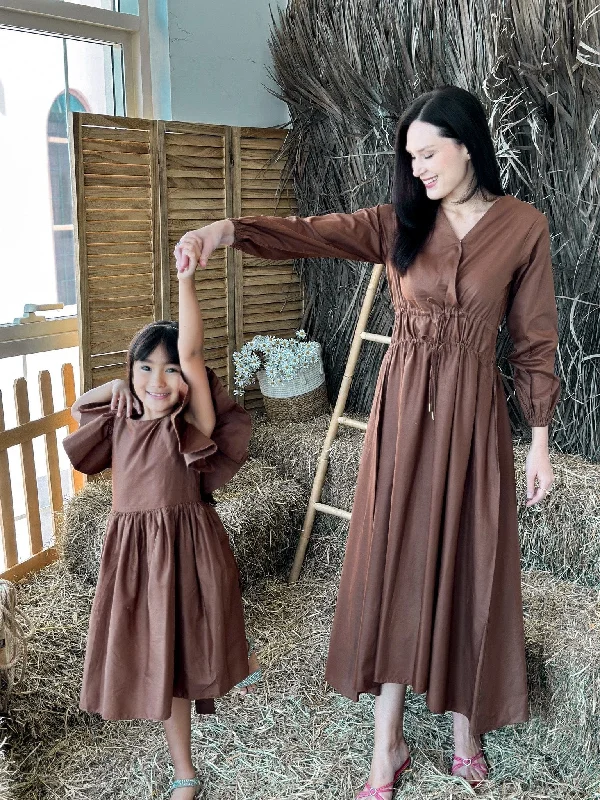 Mini Bronie Cotton Dress - Brown