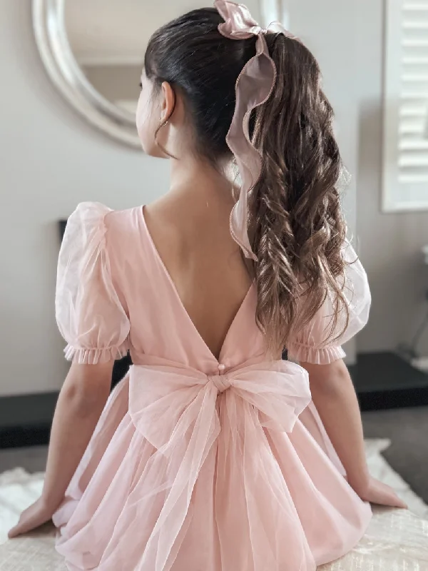 Nina Dusty Pink Flower Girl Dress