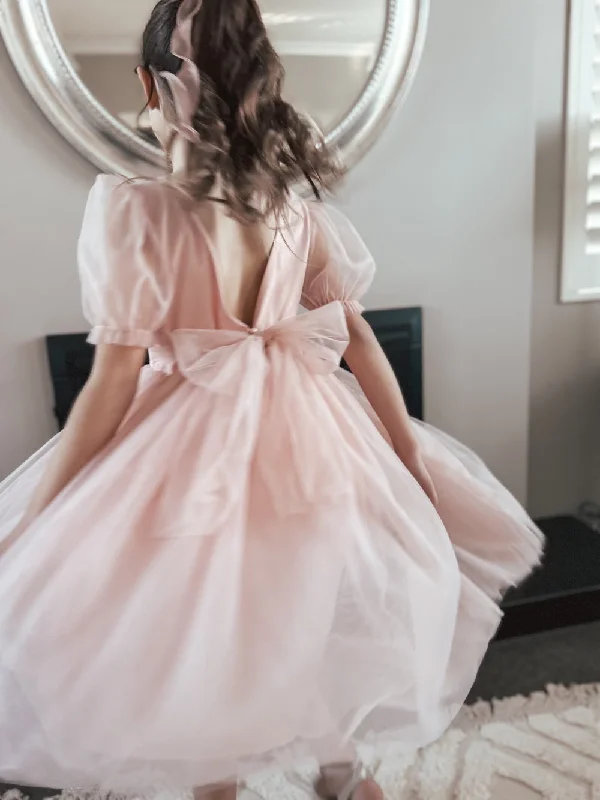 Nina Dusty Pink Flower Girl Dress