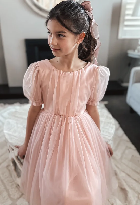 Nina Dusty Pink Flower Girl Dress