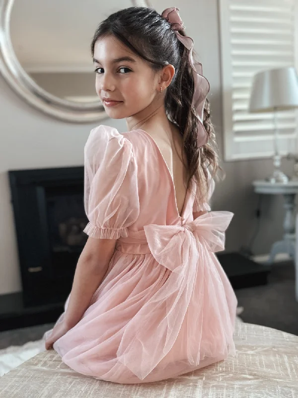 Nina Dusty Pink Flower Girl Dress