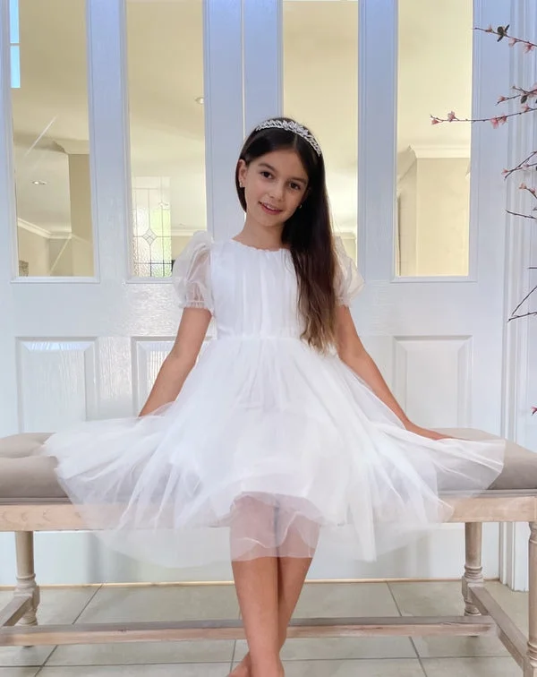 Nina Puff Sleeve Flower Girl Dress