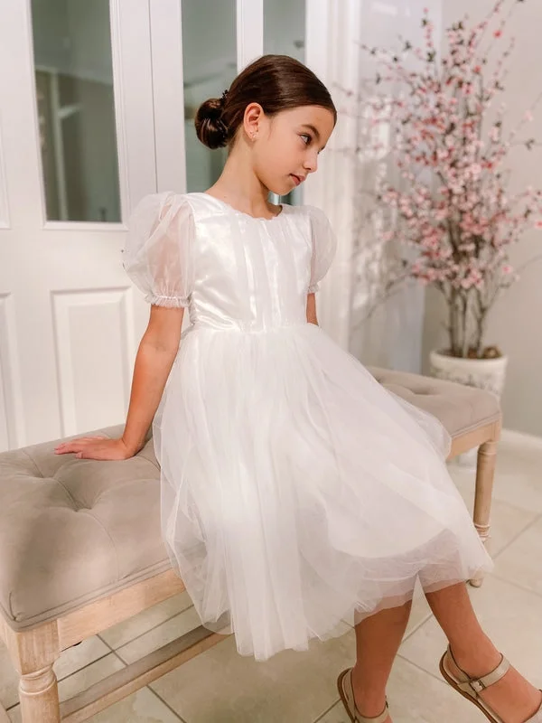 Nina Puff Sleeve Flower Girl Dress