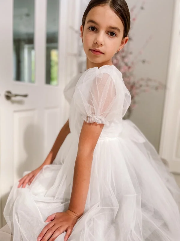 Nina Puff Sleeve Flower Girl Dress