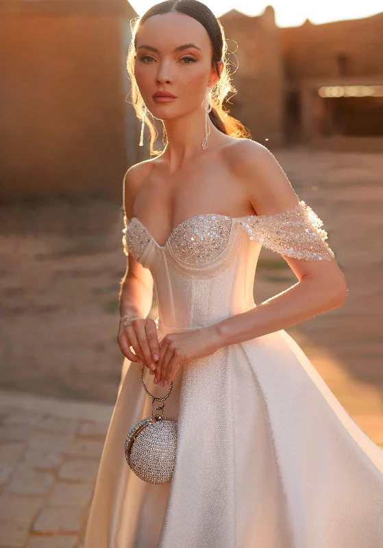 Off-the-shoulder A-Line Bridal Ball Gown