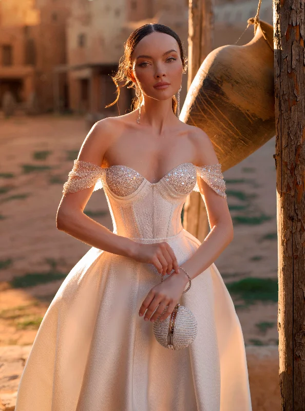 Off-the-shoulder A-Line Bridal Ball Gown