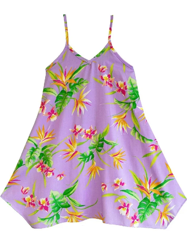 Paradise Orchids Scarf Hem Dress for Girls