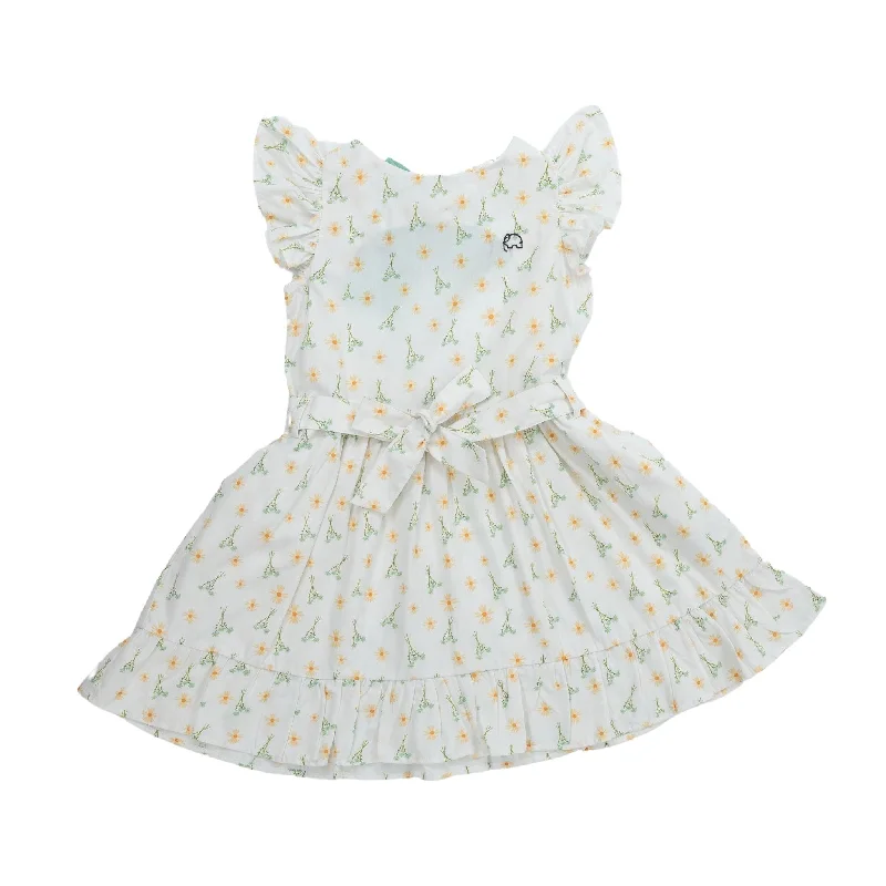 Petite Blossom Cotton Dress in Smoked Pearl