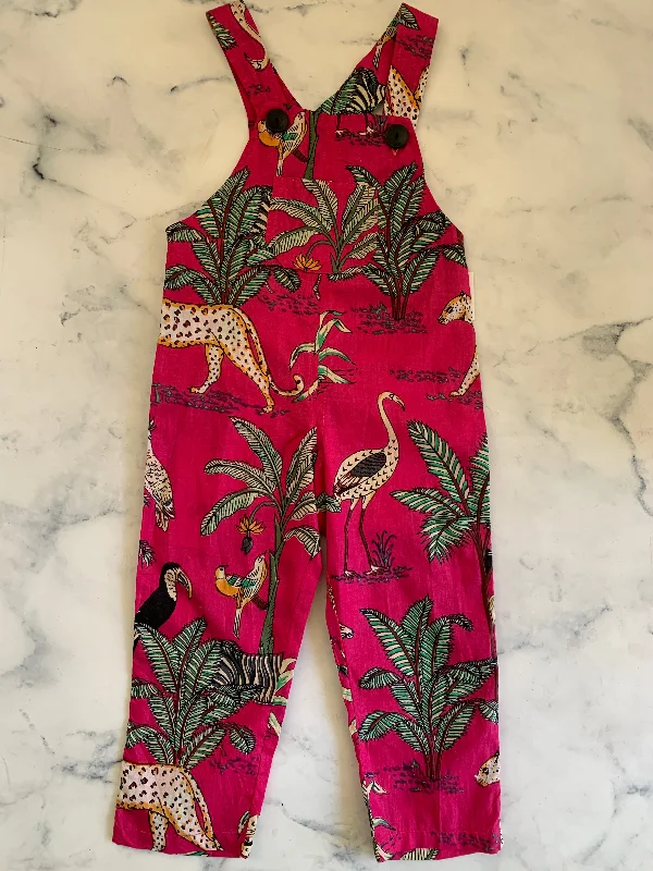 Pink Jungle Indian Cotton Dungarees long