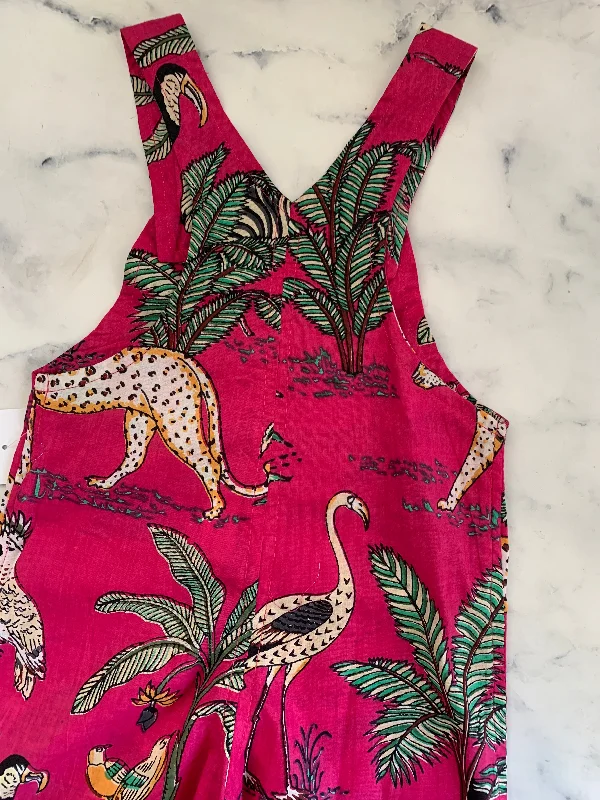 Pink Jungle Indian Cotton Dungarees long