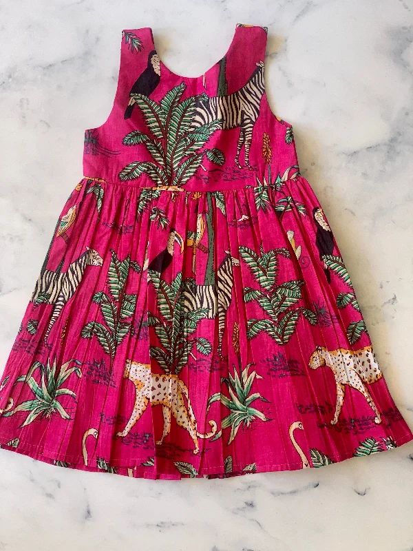 Pink Tropical Indian Cotton Dress