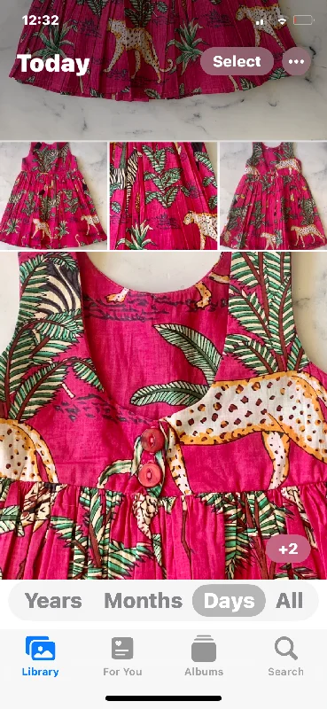 Pink Tropical Indian Cotton Dress