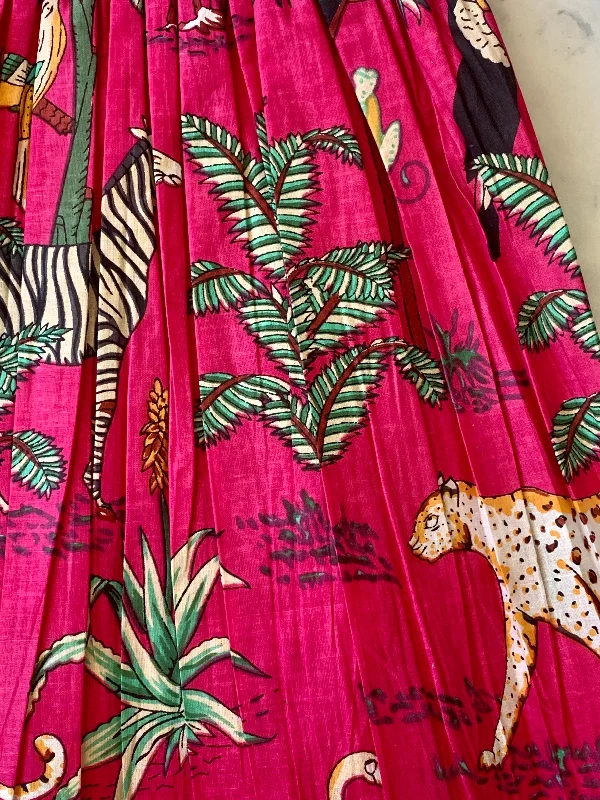 Pink Tropical Indian Cotton Dress