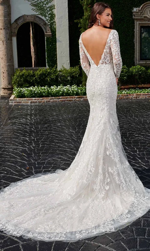 Rachel Allan Bridal RB3162 - Long Sleeve Embroidered Bridal Gown