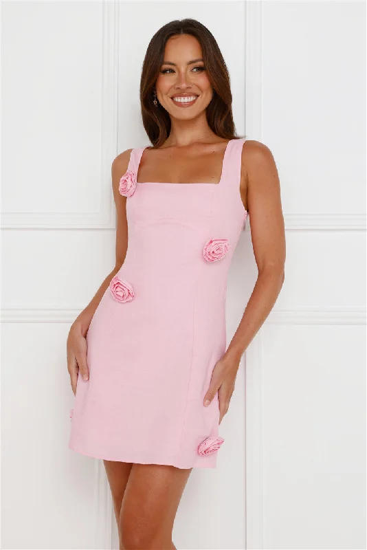 Rose Moment Mini Dress Pink