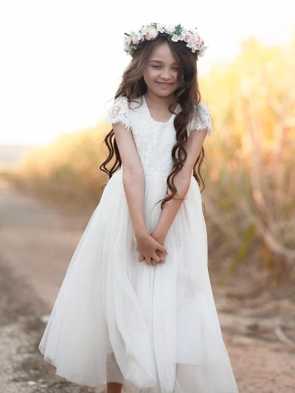 Serenade Girls White Lace Dress