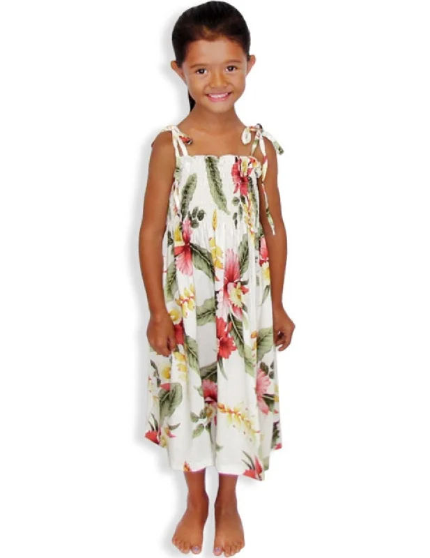 Smock Top Girls Hawaiian Dress Orchid Pua