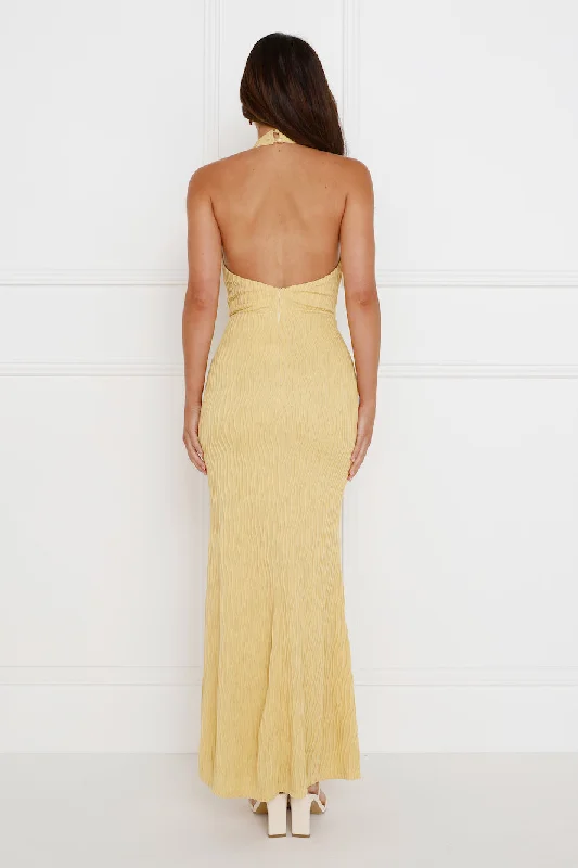 Statements Of Style Halter Maxi Dress Yellow