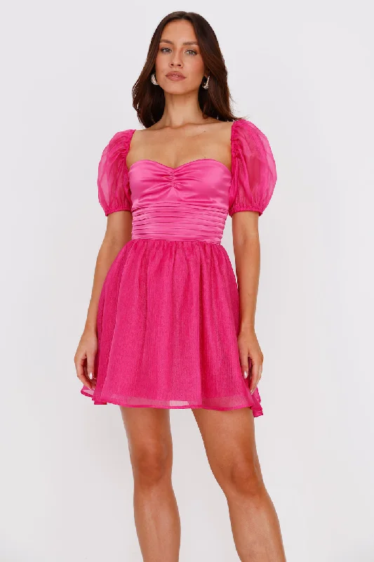 Storybook Love Mini Dress Hot Pink