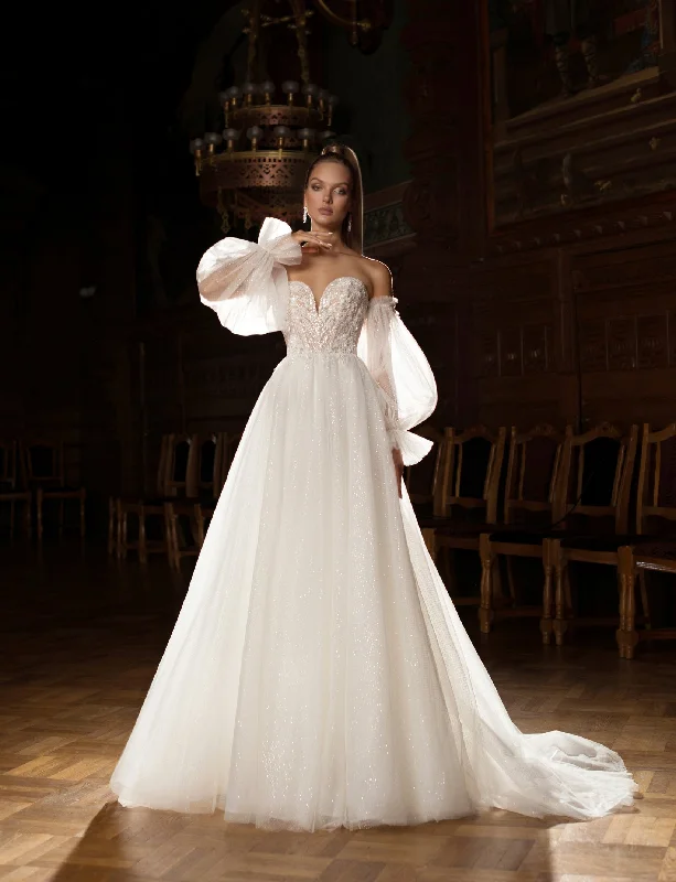 Strapless Sweetheart Wedding Gown with Removable Sleeves