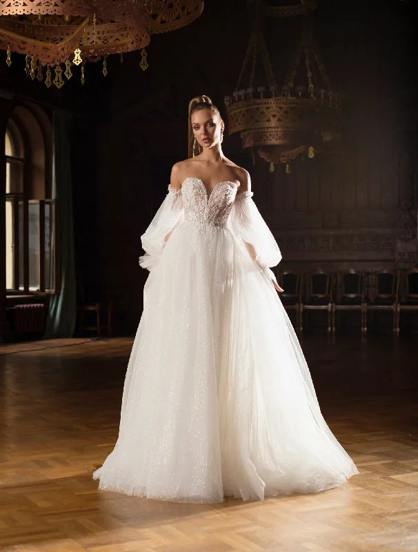 Strapless Sweetheart Wedding Gown with Removable Sleeves