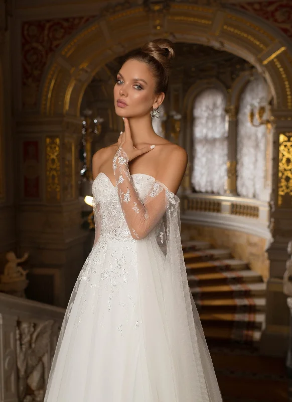 Sweetheart Wedding Dress with Removable Sleeves