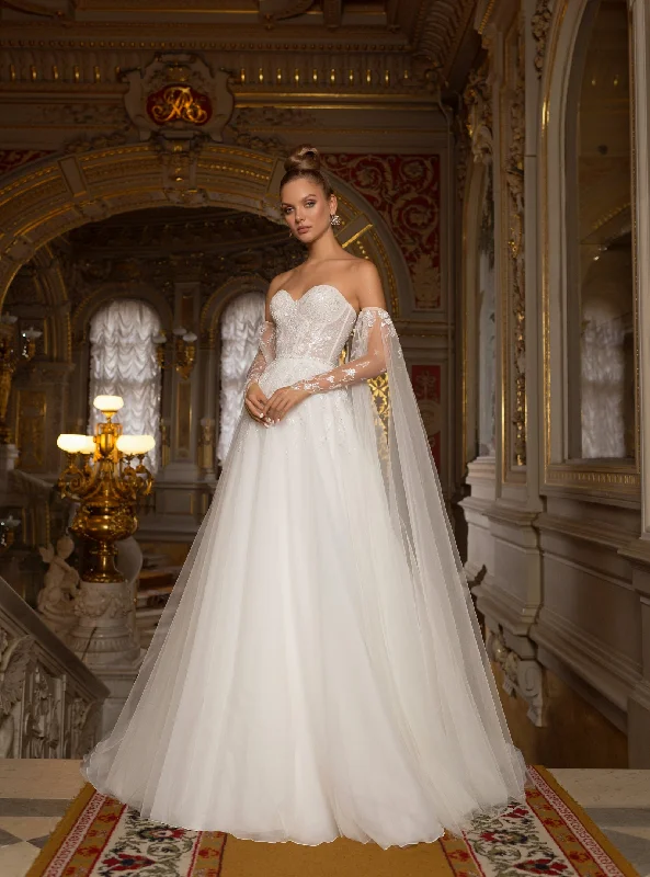 Sweetheart Wedding Dress with Removable Sleeves