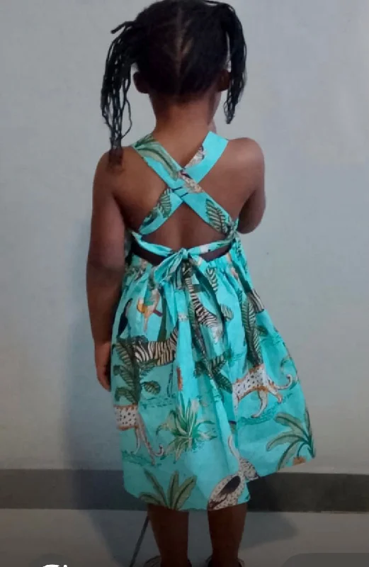 Turquoise Tropical Indian Cotton Dress