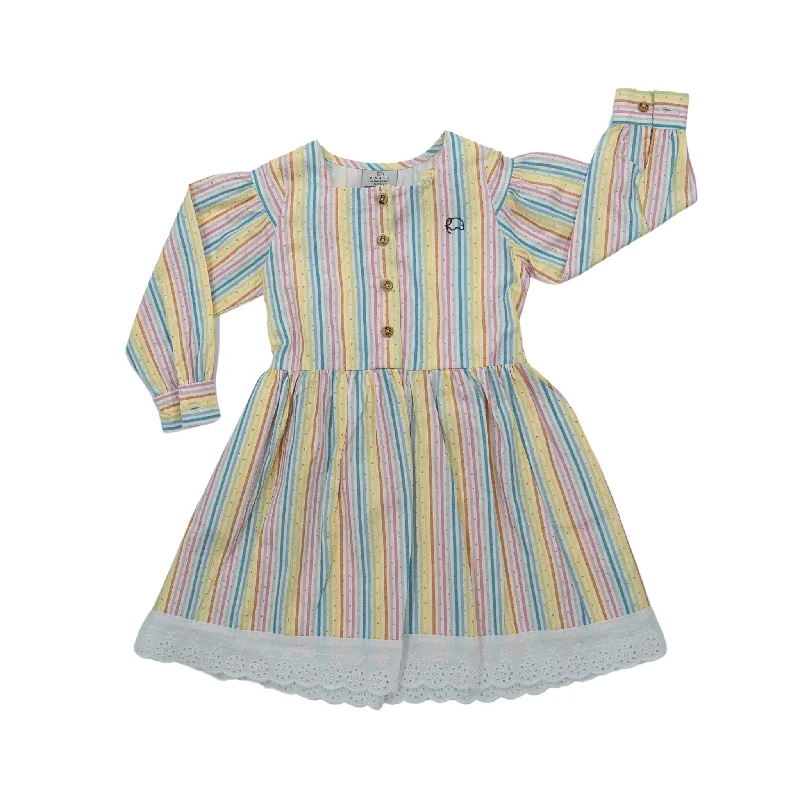 Sustainable Summer Fun: Eco-Friendly Striped Dress with Puff Sleeves