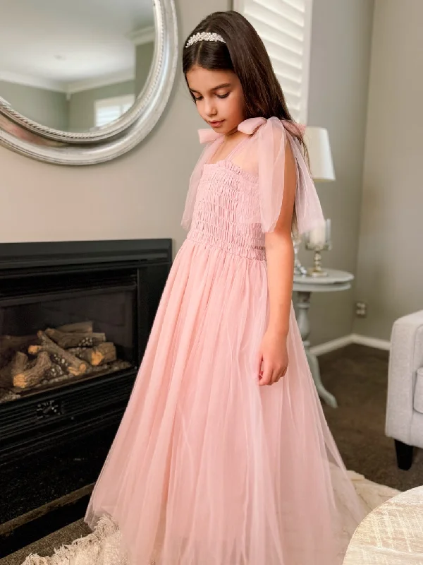 Willow Dusty Pink Girls Full-length Dress